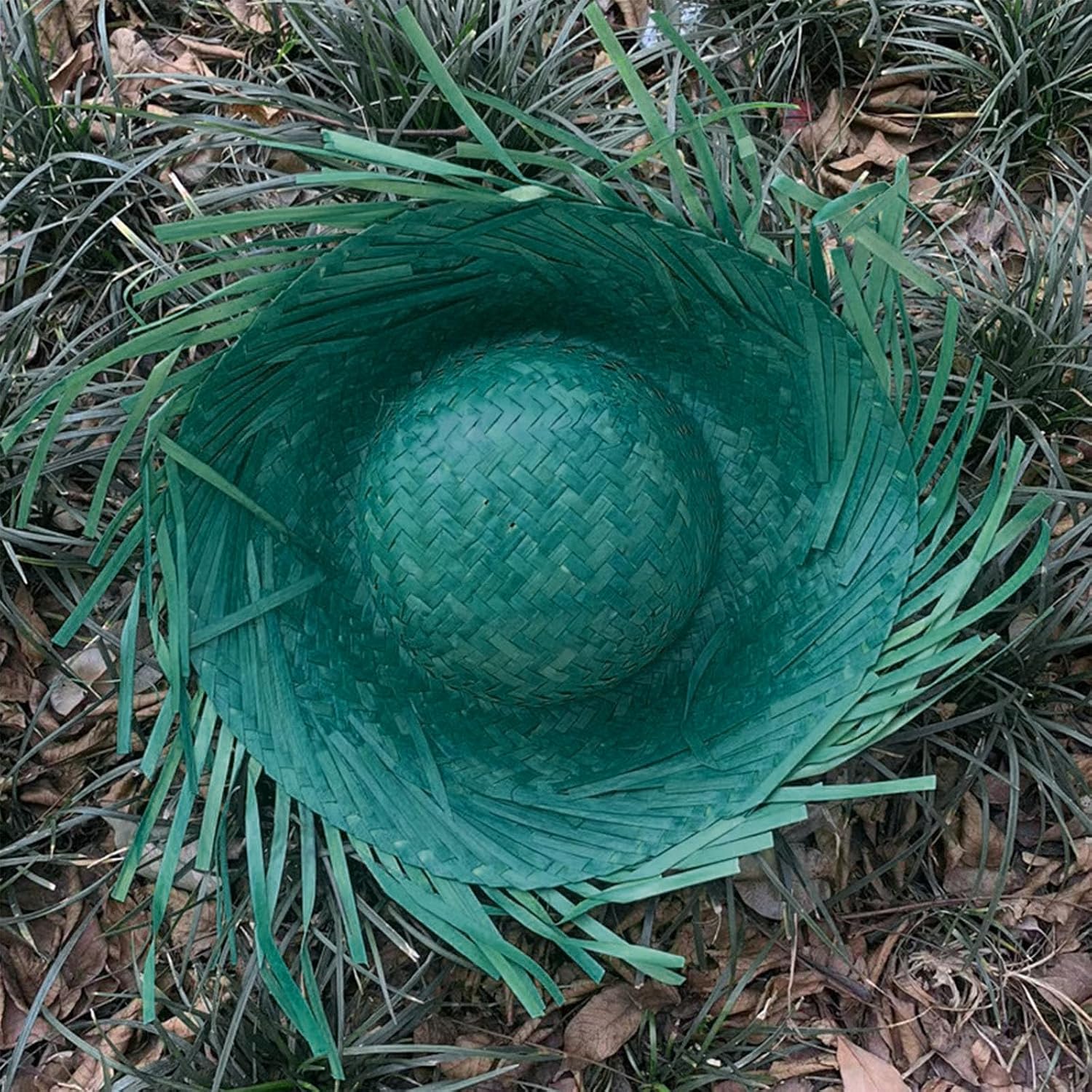 Mexicanos Sombrero Hat, Handmade Straw Hat, Hawaiian Styles Dress Up Props Straw Hat with Ripped Brim