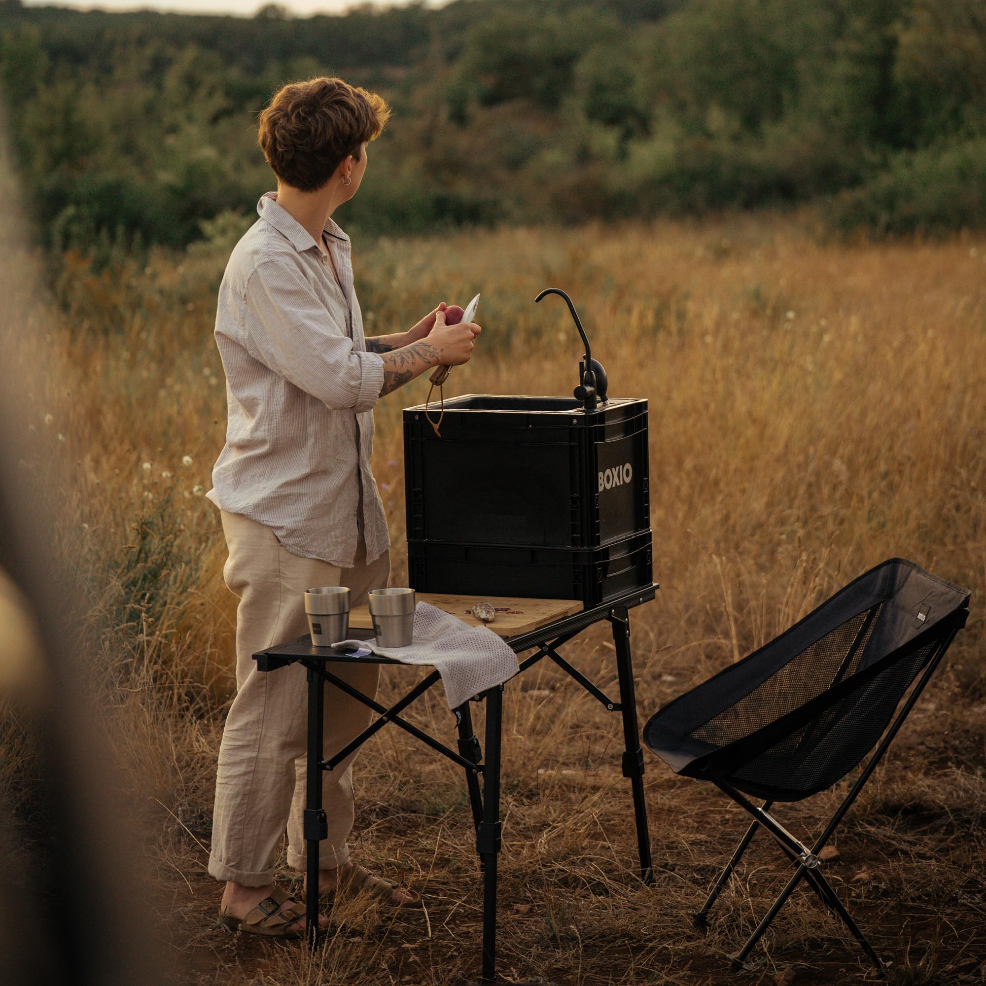 BOXIO - Chair: Ultraleichter Campingstuhl, Faltbarer Klappstuhl für Camping, Picknick & Strand | Komfortabler Sessel & Angelstuhl – Ideal als Strandstuhl & Campingstühle Outdoor (2)