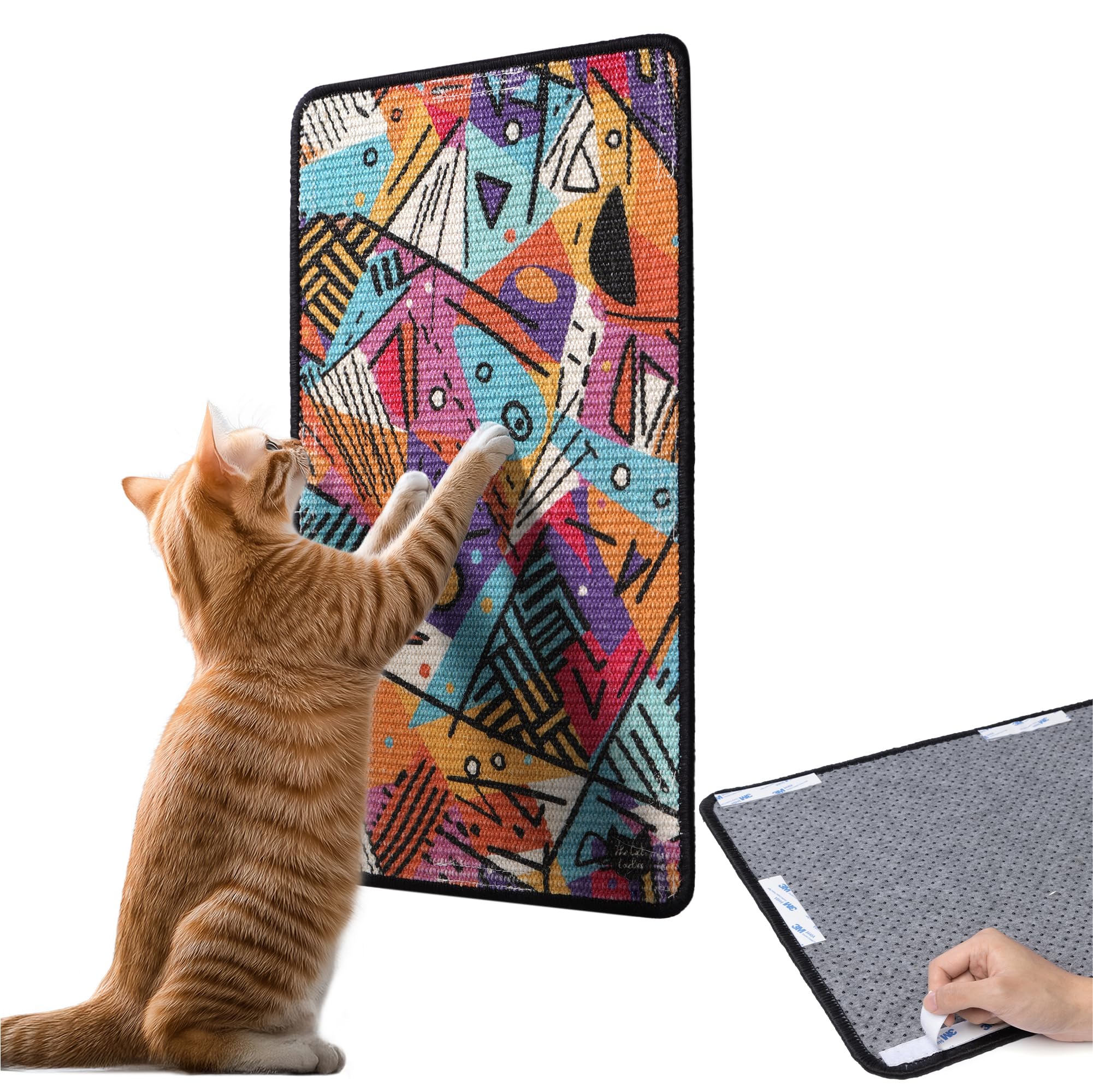 The Cat Ladies Scratching Poster - Wall Scratcher Pads - Scratch Mat Art Print for Indoor Cats - Furniture, Couch, and Carpet Protector - Wall Mounted