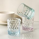 8 Oz Unbreakable Tritan Drinking Cups Shatterproof Acrylic Glasses Drinkware BPA Free Hard Plastic Cups Reusable Kitchen Water Glasses Drinking Set of 6 (Light Blue)