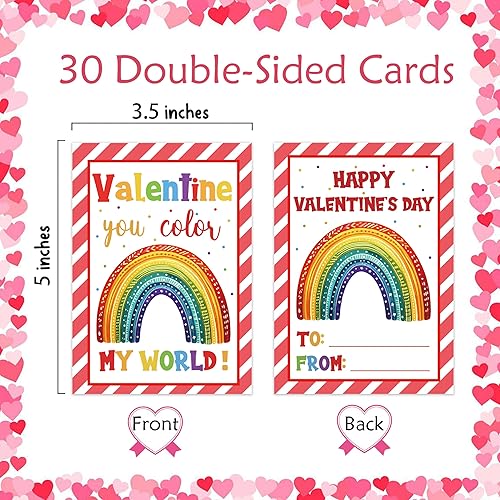 Miniatura 2 de 30 tarjetas de regalo de San Valentín para el aula, lindas tarjetas de San Valentín, regalo de intercambio escolar para niñas y niños, tarjetas de