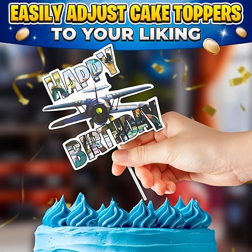 Miniatura 46 de Decoración para tartas de feliz cumpleaños para mujer, decoración vibrante y brillante para tartas con cartón resistente, fácil de instalar