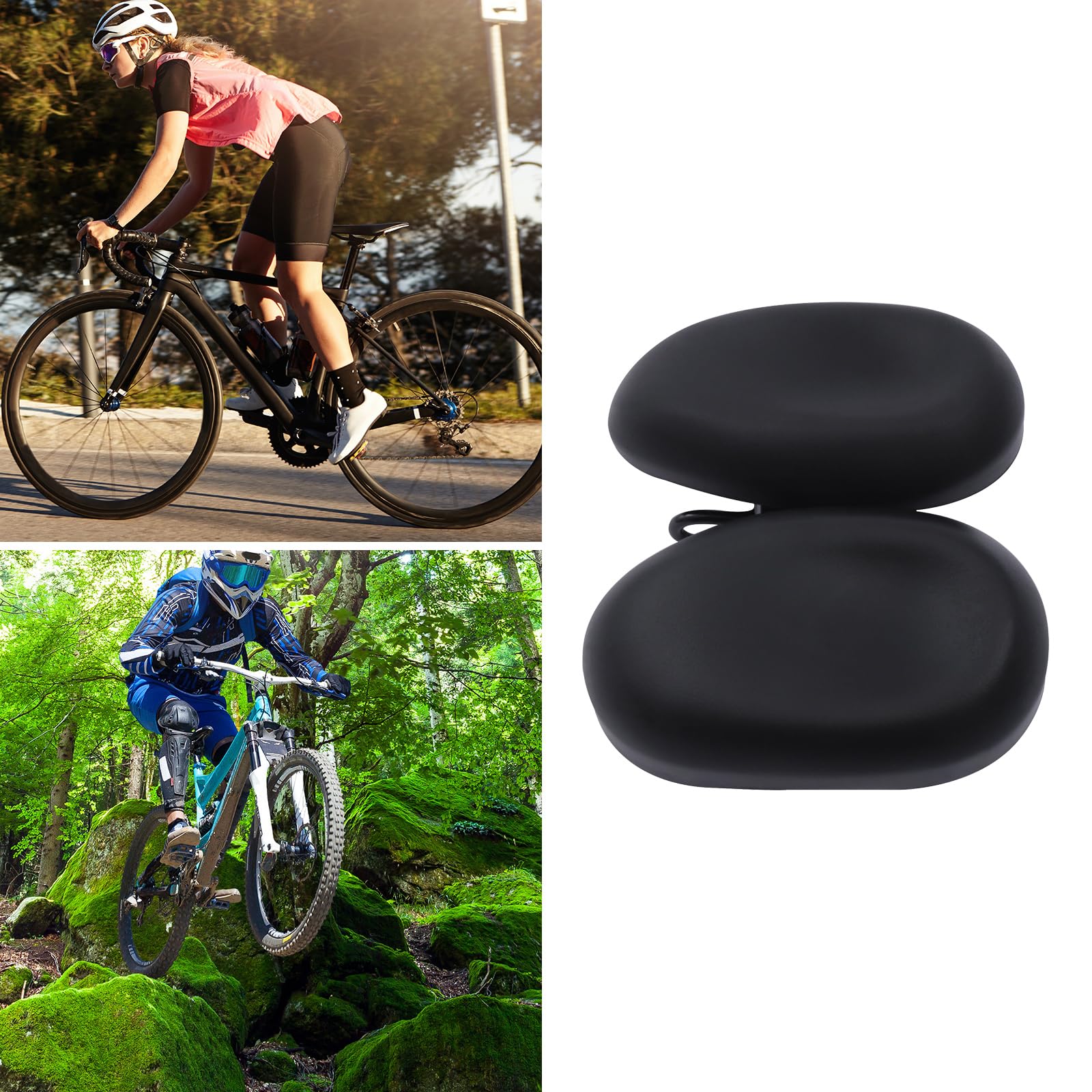 Sella Bici Comfort Universale | Memory Foam E Doppia Molla | Impermeabile E Riflettente | Uomo Donna MTB Città - 3