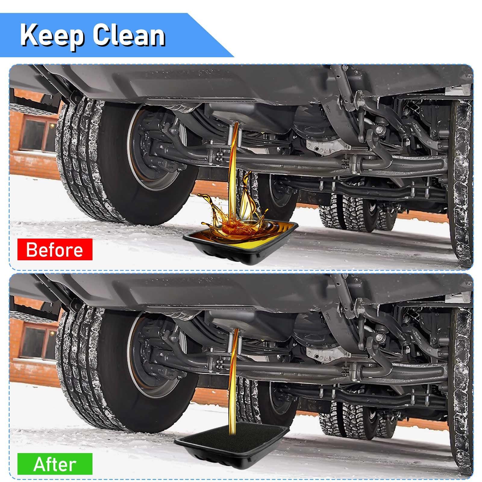 Oil Drain Splash Pad, 22inch 2Pcs Black Square Heat