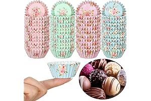 Sunnyray Floral Mini Cupcake Liners: 600 Pcs Delicate Cupcake Wrappers for a Perfect Tea Party