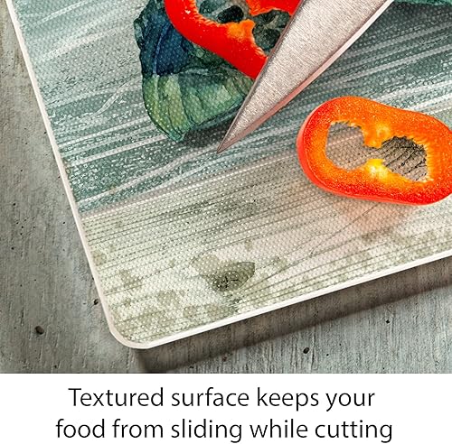 Miniatura 3 de CounterArt Northpoint Turtles - Tabla de cortar de vidrio templado tolerante al calor de 0.18 pulgadas x 12.0 in, fabricada en los Estados Unidos,