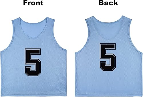 Miniatura 2 de Juego de 12 chalecos de fútbol numerados (1-12) con bolsa de transporte