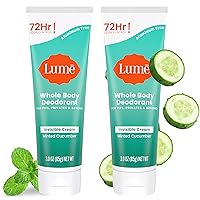 Vista 12 de Lume Desodorante para todo el cuerpo, tubo invisible de crema, control de olores de 72 horas, sin aluminio, sin bicarbonato de sodio, seguro