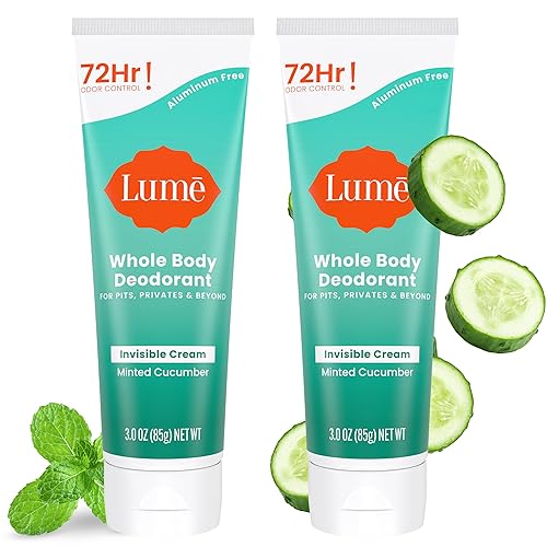 Lume - Desodorante para todo el cuerpo, Tubo de crema invisible, control de olores por 72 horas, sin aluminio, sin bicarbonato de sodio, seguro para disponible en Yaxa Costa Rica