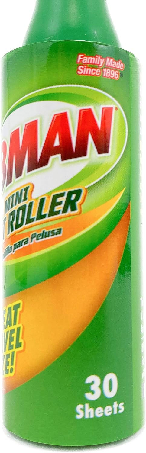 Libman Mini Lint Roller- 30 Sheets Per Roll (Pack of 6- 180 Total Sheets) with Free Bonus Reusable Lint Roller