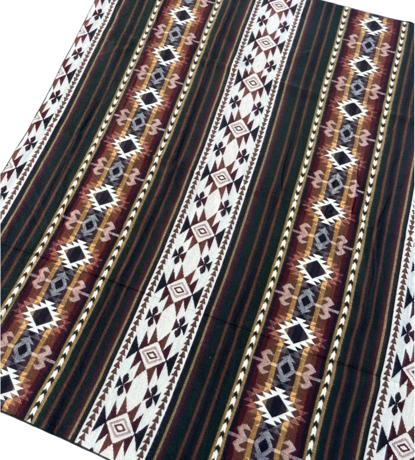 Alpaca Wool Blanket, Throw Size 78 x 47, Reversible 2 in 1, Thick and Ultra Soft, Hypoallergenic, Non-Itchy, Handmade in Ecuador. Premium Alpaca Wool Thtow Blanket for Cozy Comfort. (Green, Throw)