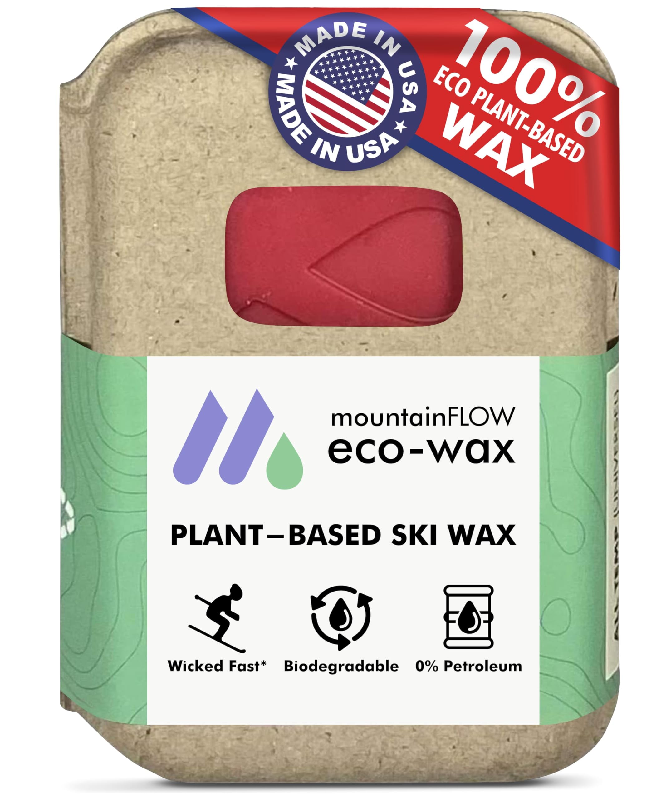 mountainFLOW Plant-Based, Biodegradable, Petroleum Free Ski/Snowboard Hot Wax