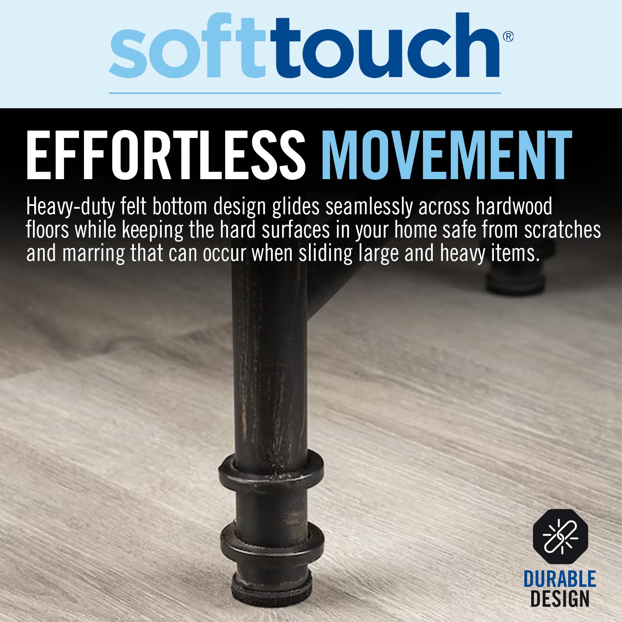 SOFTTOUCH 4723895N - Almohadillas de Fieltro para Muebles para Proteger Suelos de Madera Dura de arañazos, Color marrón, 3 Pulgadas