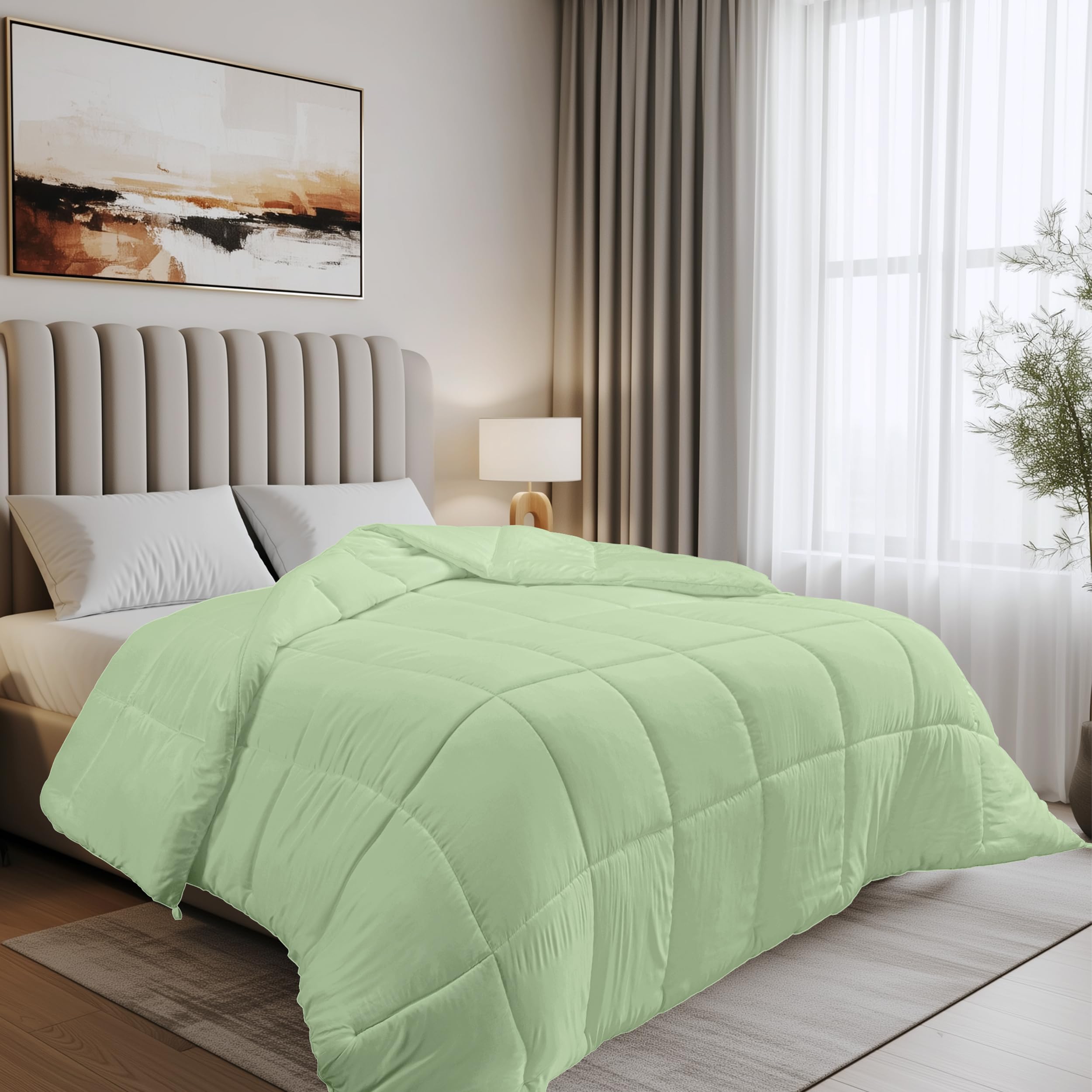 Utopia Bedding Duvet Single,10.5 Tog Coverless Duvet With Corner Tabs, Box Stitched Quilt (Single, Sage Green)
