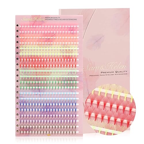 Extensiones de pestañas de colores 10D, pestañas postizas en abanico con color, abanicos de pestañas de volumen promados, extensiones de pestañas de