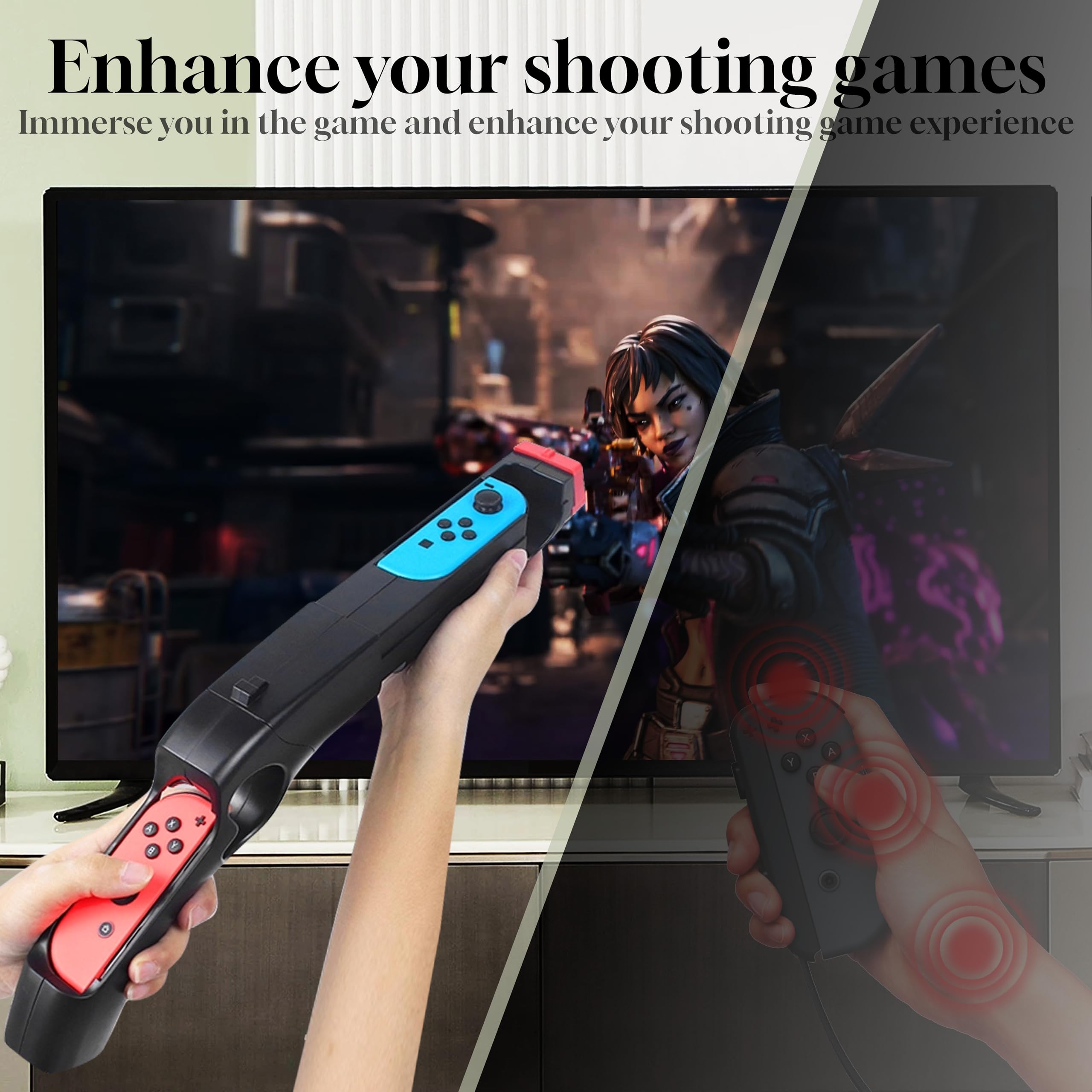 Gun Controller for Nintendo Switch/Switch OLED Shooting Games