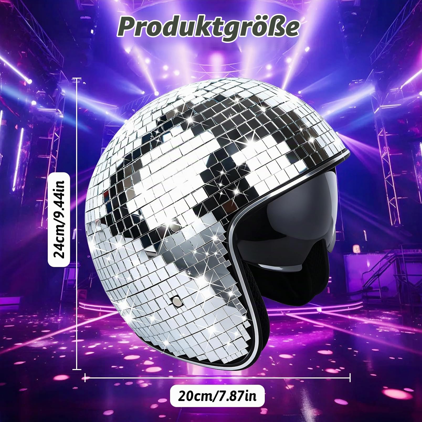 Discokugel Hüte, Discokugel Helm,Glitzer Spiegelglas Disco Hut