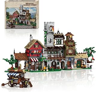 Mittelalter-Marktplatz Klemmbausteine, 3021 Teile