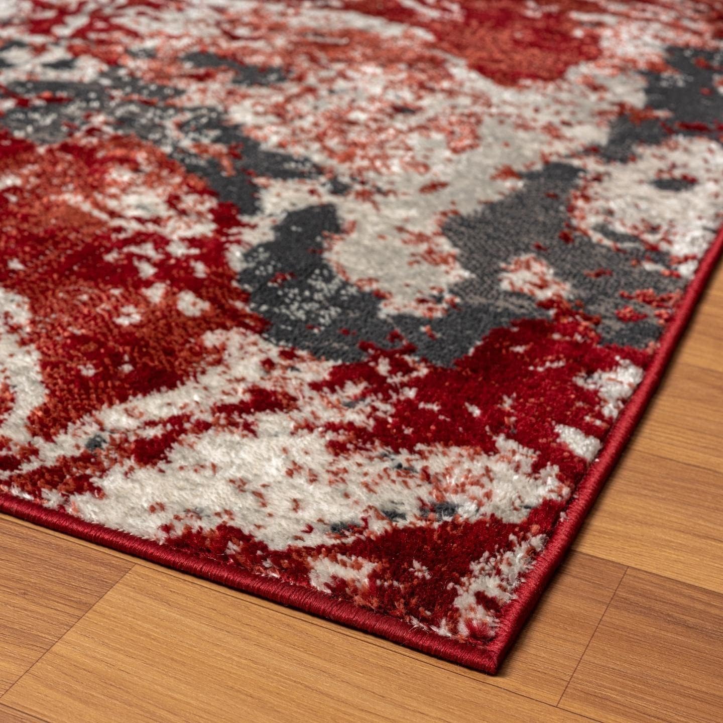 LUXE WEAVERS Abstract Marble Swirl Red 5x7 Area Rug
