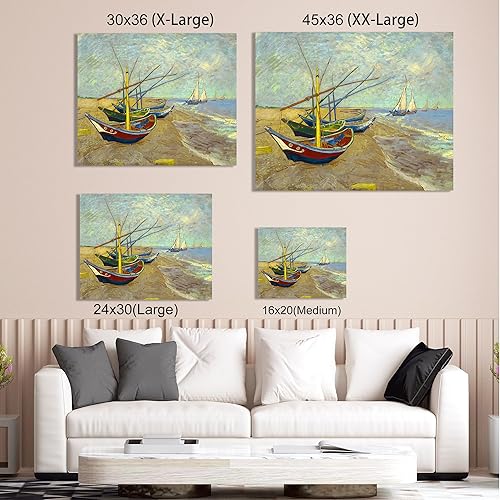 Miniatura 760 de A&T ARTWORK The Starry Night de Vincent Van Gogh. Tamaño del marco: 36 x 30 pulgadas, tamaño de la imagen: 30 x 24 pulgadas, reproducciones clásicas