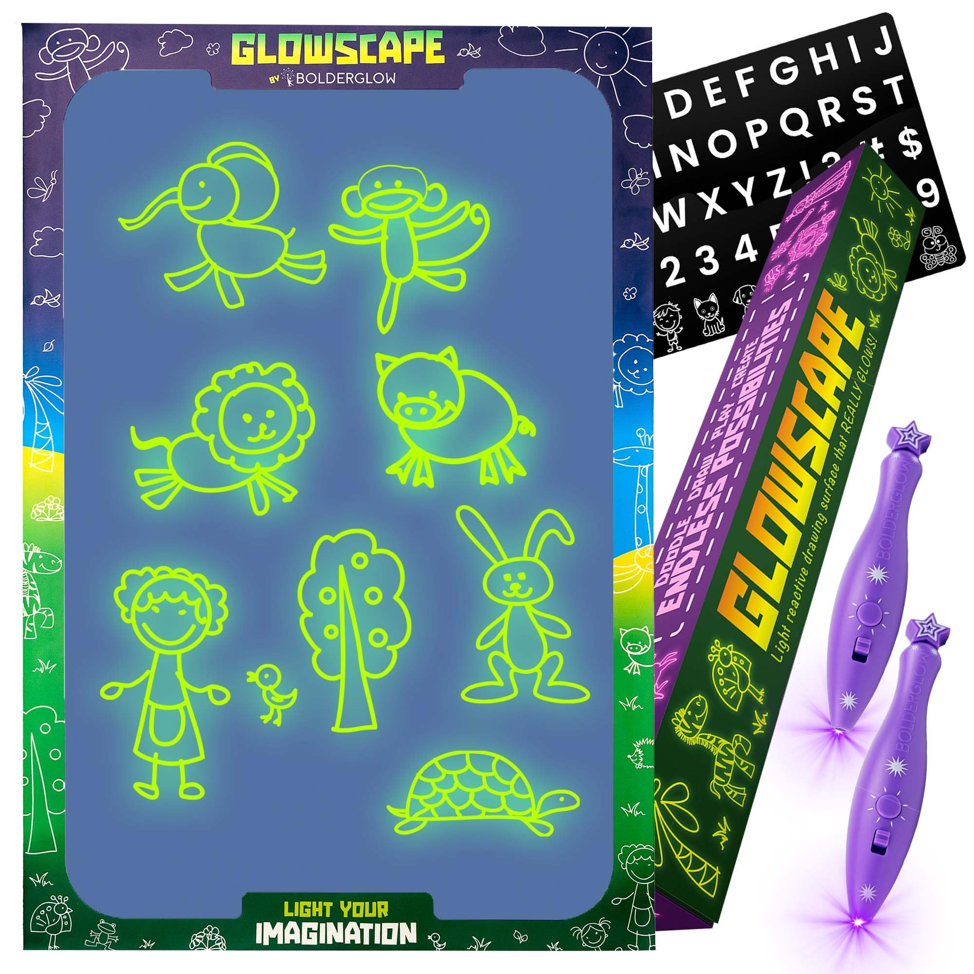 Bolderglow Glowscape Zoo — Light Reactive Drawing Surface 36 x 24
