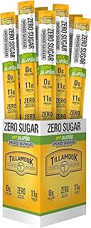Tillamook Country Smoker Real Hardwood Smoked Sausages, Zero Sugar Spicy Jalapeno, Low Carb, High Protein, Ready to Eat Keto Snacks, Individually Wrapped, 1.25 Ounce, 24 Count