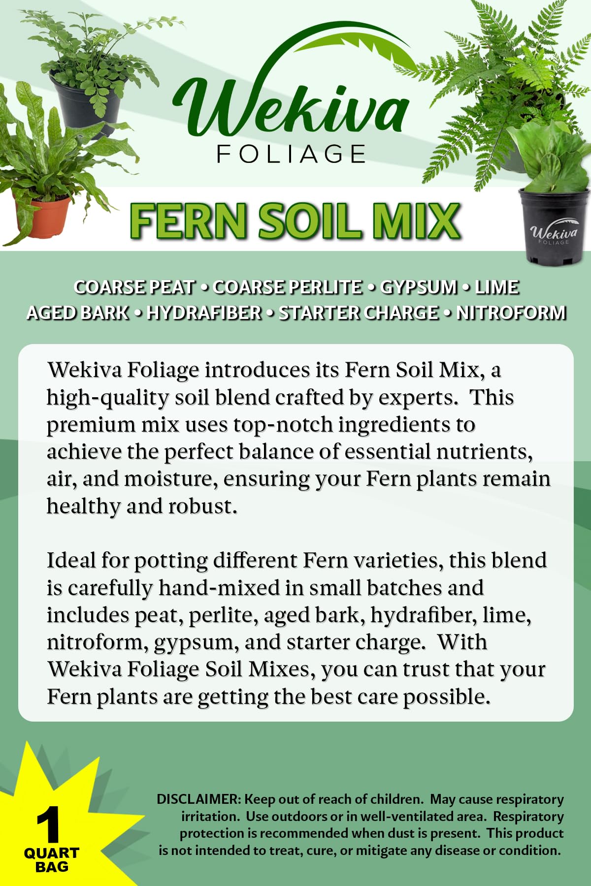 Amazon.com : Fern Growing Soil Mix – 5 Quarts - Custom Soil Blend
