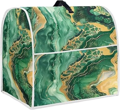 AFPANQZ Green Marble Mixer Cover Kitchen Food Processor Dust Cover Home Reusable Washable Stand Mixer Cover Dustproof Cover