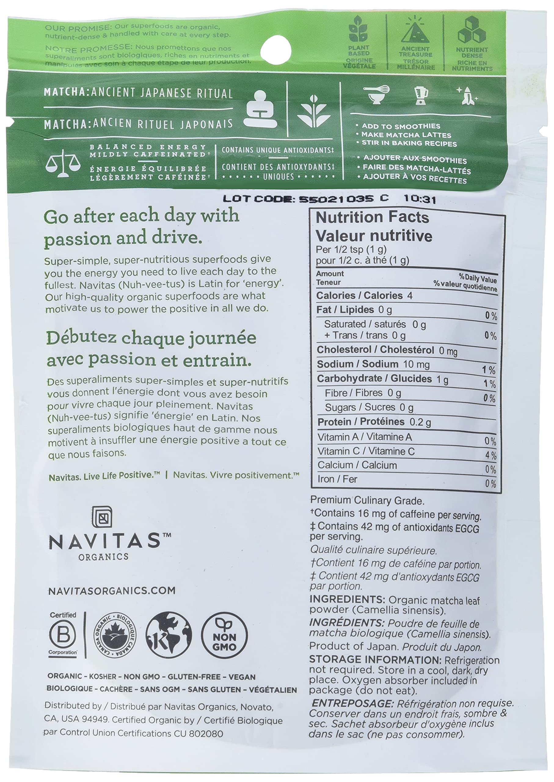 Navitas Organics Organic Matcha Powder 85 GR — view 2