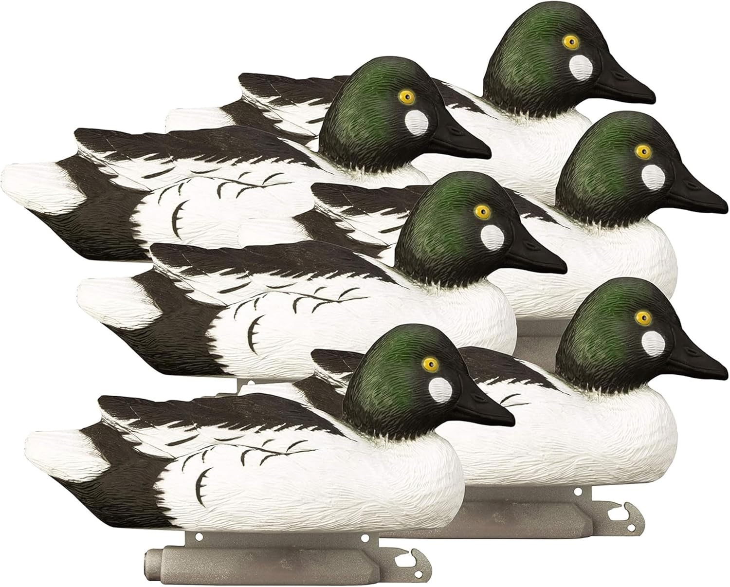 Higdon Outdoors Standard Goldeneye Floater Duck Decoys | Ultra Realistic Drake & Hen Decoys for Waterfowl Hunting | 6 Upright Drakes | Foam-Filled | 6pk