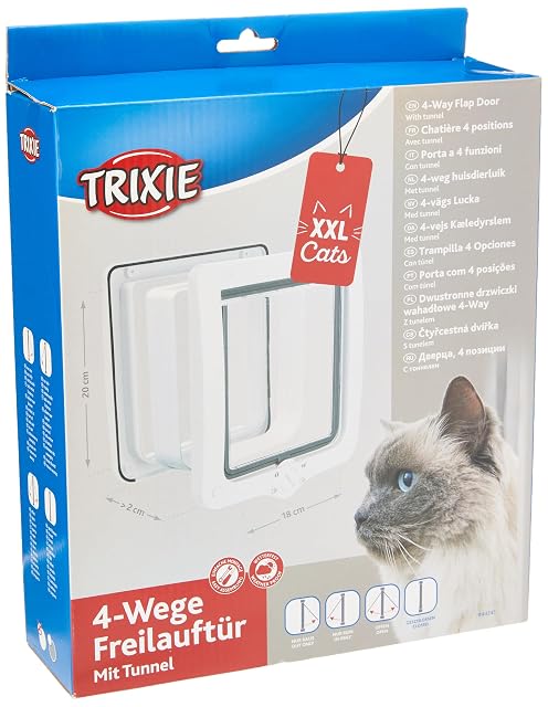 Foto 3 de 4 de Trixie 4-Way Trampilla para gatos con túnel, blanco, 660 g, dimensiones totales 24 x 28 cm