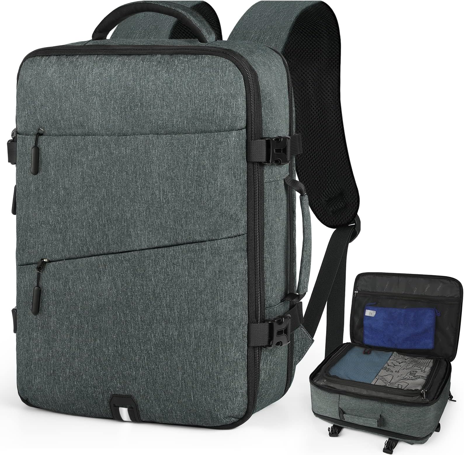 Sac à Dos Léonhard Heyden La Haye Pour Ordinateur Portable - Gris Foncé Cuir - Homme