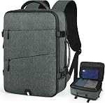 Sac à dos de voyage pour les hommes Femmes Sac à Dos pour ordinateur portable 15.6 Inch Vol approuvé Transport sur sac à dos Overnight Business College School Weekender Bagage Daypack, Noir