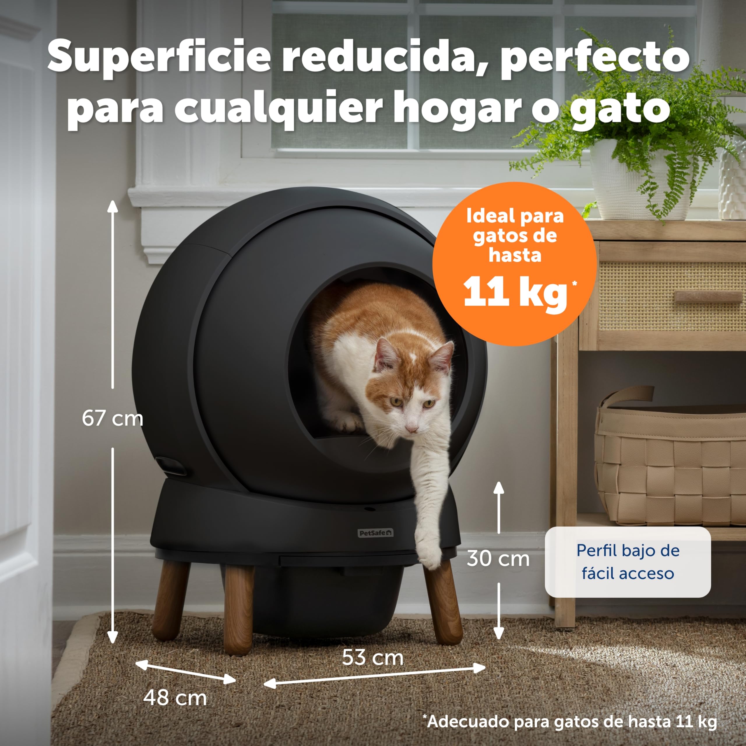 Arenero con autolimpieza ScoopFree SmartSpin de PetSafe – Control de olores avanzado – Aplicación de monitoreo de Salud – Compatible con Cualquier Arena – hasta Dos semanas de Limpieza Manos Libres