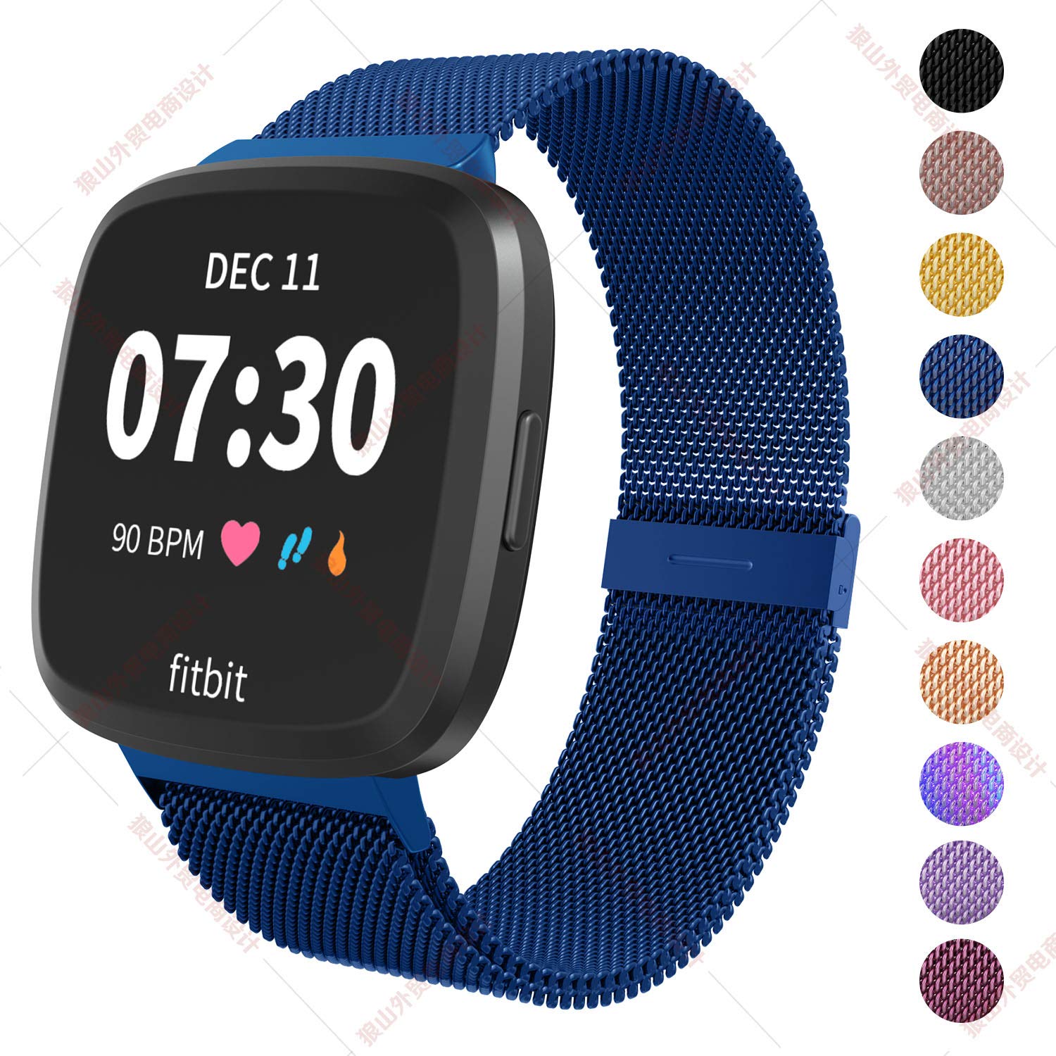 Limque Magnetic Bands Compatible with Fitbit Versa/Versa 2/Versa Lite/SE, Women Men Metal Adjustable Wristband for Fitbit Versa Smart Watch Multi-Color
