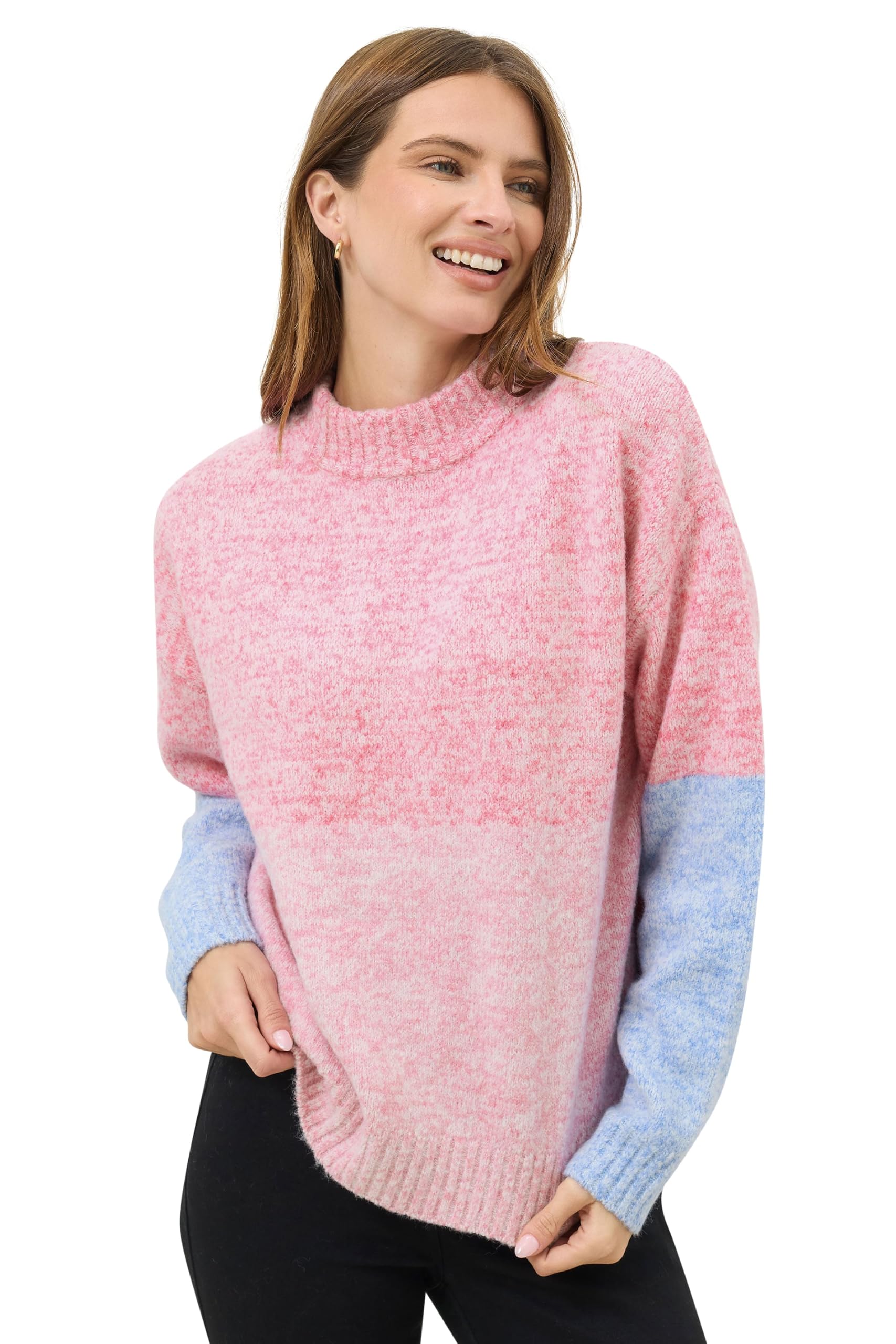 M&Co Women's Colourblock Knitted Jumper | Size: 14-16