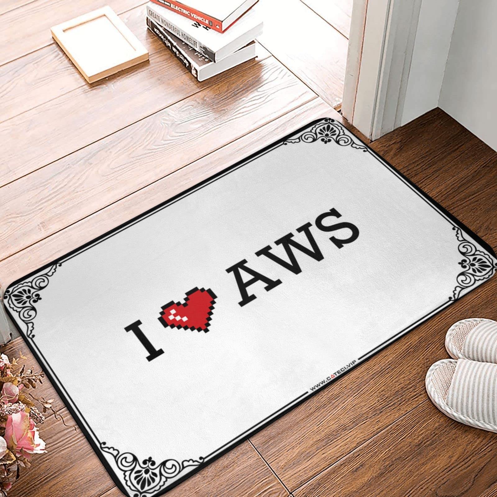Paillasson I Love Aws amusant pour accueillir vos invités avec humour