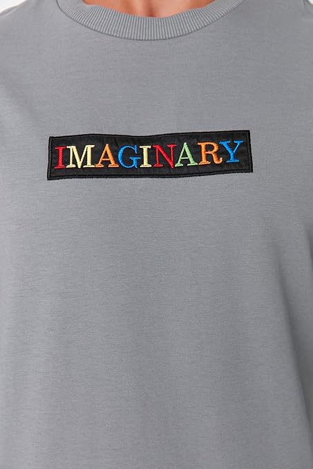 Felpa Uomo Trendyol Girocollo Con Slogan: Regular Fit In Cotone E Poliestere (Grigia)
