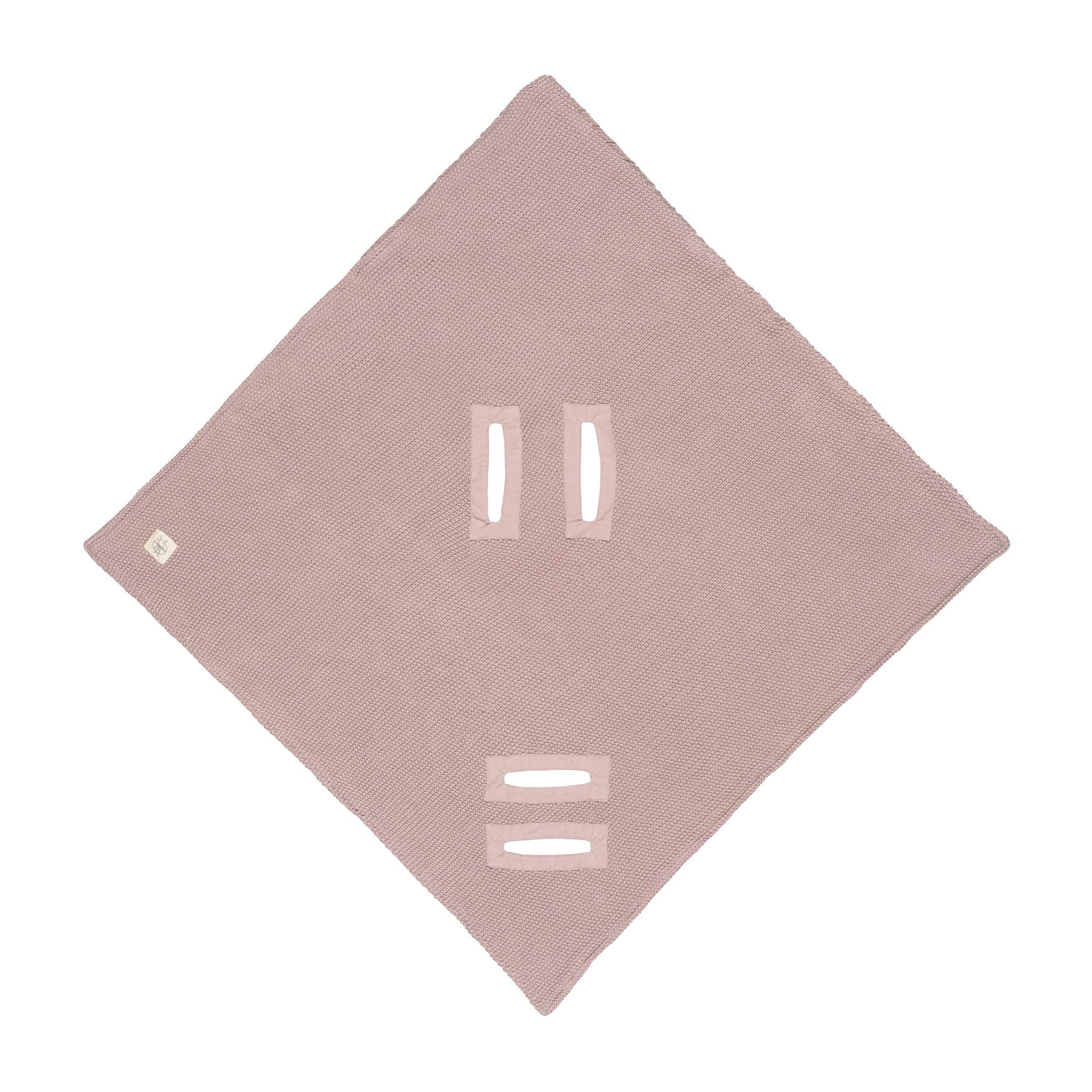 LÄSSIG Baby Strickdecke Autositzdecke Einschlagdecke Babyschale 100% Bio-Baumwolle GOTS dusky pink