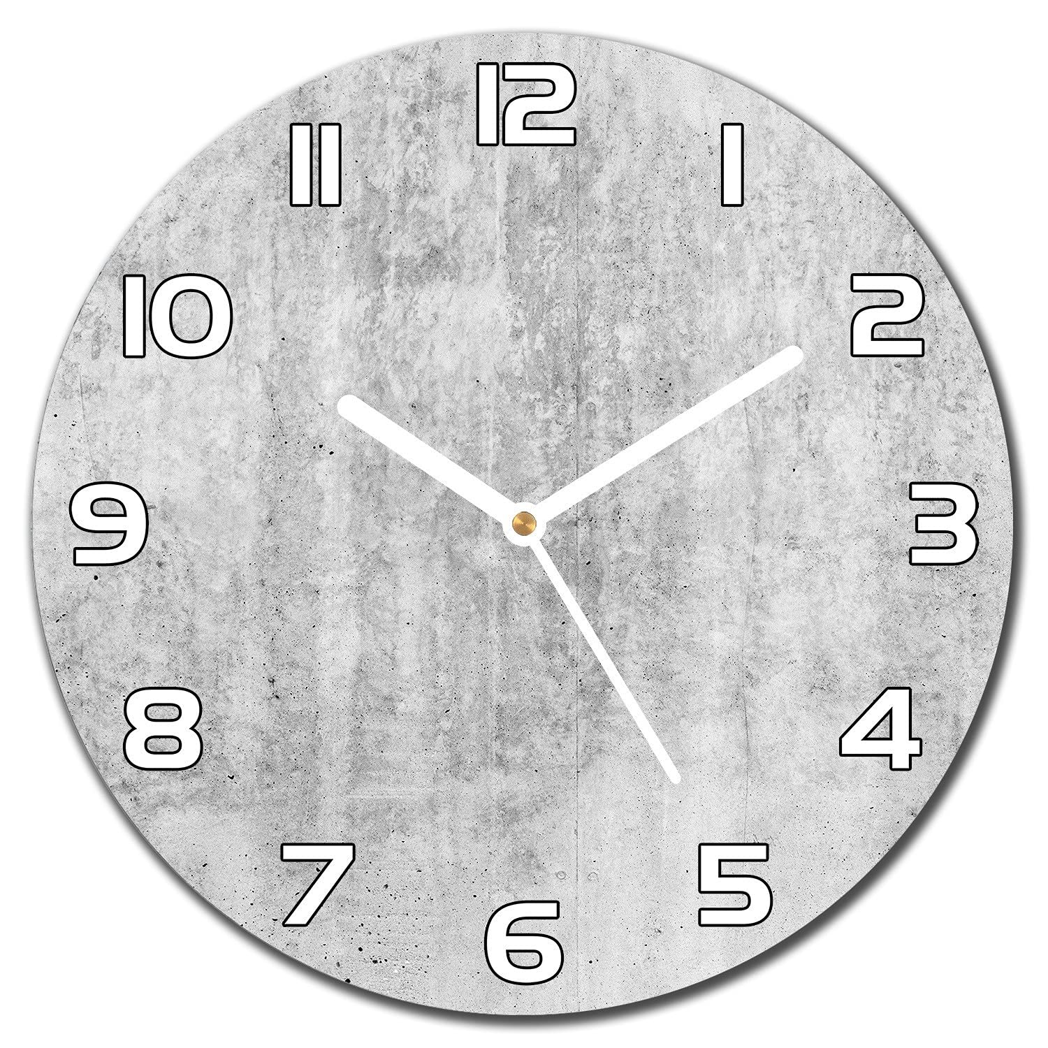 Horloge en verre moderne 30 cm Coloray pour décoration murale béton