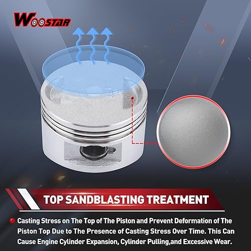 Miniatura 17 de WOOSTAR Kit completo de reconstrucción de cilindro y culata de 2.260 in de diámetro grande para 4 tiempos GY6 150cc 157QMJ 152QMI motor chino ATV