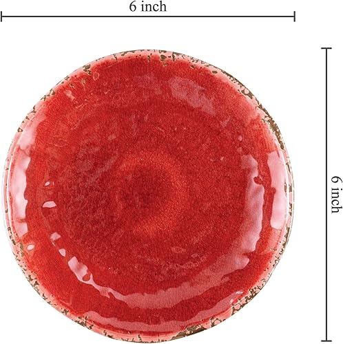 Miniatura 8 de UP ware Crackle - Platos redondos de melamina para postre, platos pequeños para servir, para aperitivos, aperitivos y guarniciones, crema, 6