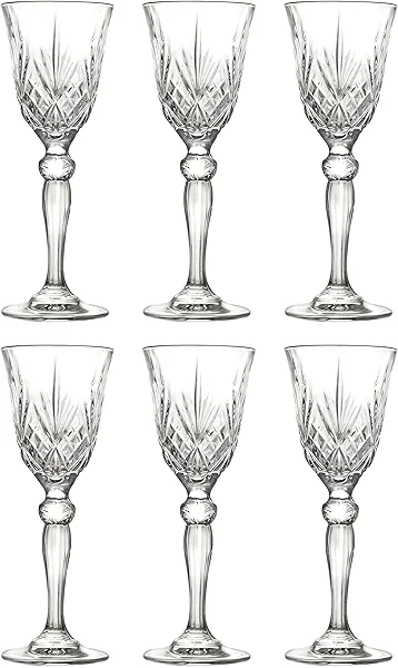 Barski Liquor Glass - Stemmed Glasses - Set of 6 Glasses - Crystal Glass - Designed - Use it for - Sherry - Shot - Vodka - Liquor - Cordial - Each Glass is 1.75 oz Made in Europe
