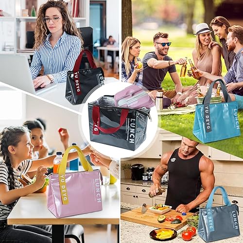 Miniatura 7 de Lonchera para hombres y mujeres, duradera, creativa, plegable, aislada, pequeña, reutilizable, a prueba de fugas, simple, bolsa de almuerzo