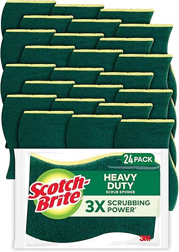 Scotch-Brite - Esponjas resistentes para restregar, 24 esponjas, hace frente a la mugre pegada