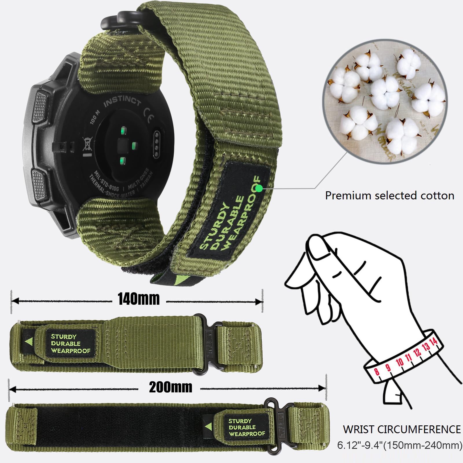 Rugged Watch Strap for Garmin Instinct/Instinct 2 Solar/Instinct3 45mm - Image 3