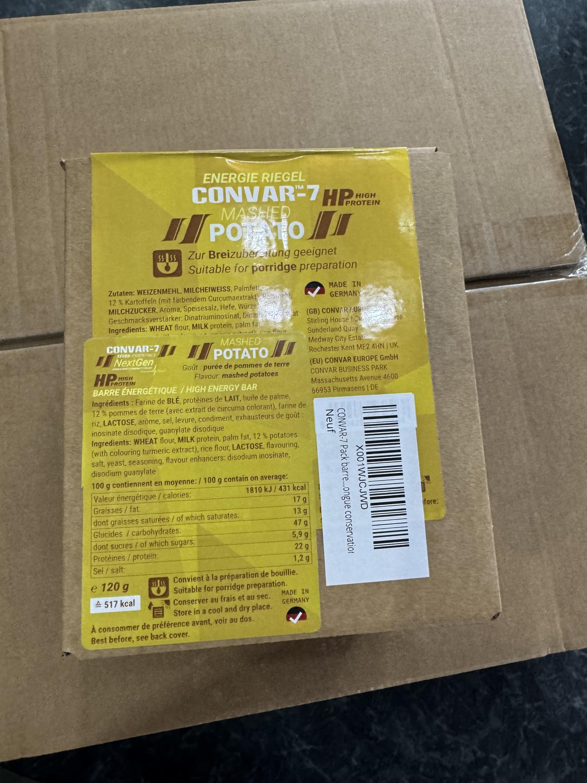CONVAR-7 Barrita Energética Patata Ración de Supervivencia Emergencia