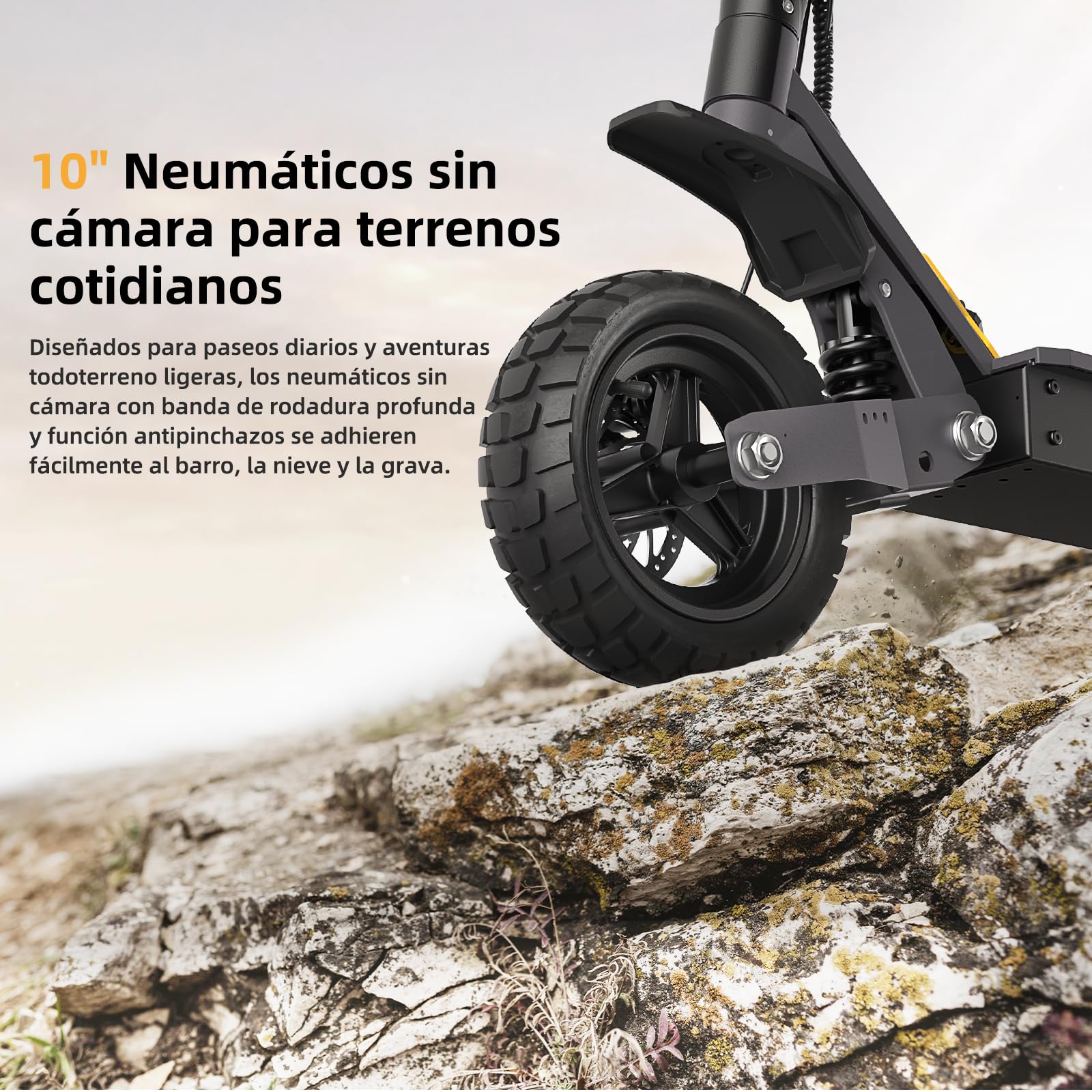 Patinete eléctrico Plegable Ausom L1, batería de 48 V 15,6 Ah, neumáticos de 10 Pulgadas, autonomía de 70 km, Frenos de Disco Delanteros y Traseros, Patinete eléctrico para Adultos