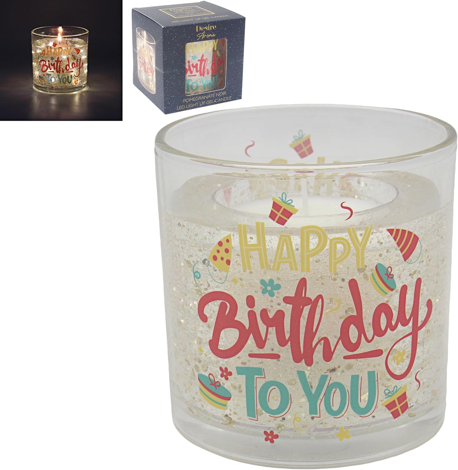 Lesser & Pavey Desire Aroma LED Gel Candle Birthday | Scented Aromatherapy Candle with LED Glow | Long Burning Decorative Candle Gift for Her | Relaxing Home Fragrance & Elegant Home Decor Accessory