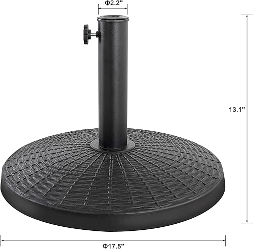 Miniatura 6 de NUU GARDEN Base redonda para sombrilla de patio, base de sombrilla pesada con perilla giratoria a mano, para jardín, patio trasero, junto a la
